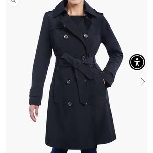 London Fog Double Breasted Trench Coat with Hood
